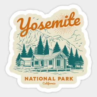 Yosemite National Park Retro Vintage Camping Sticker